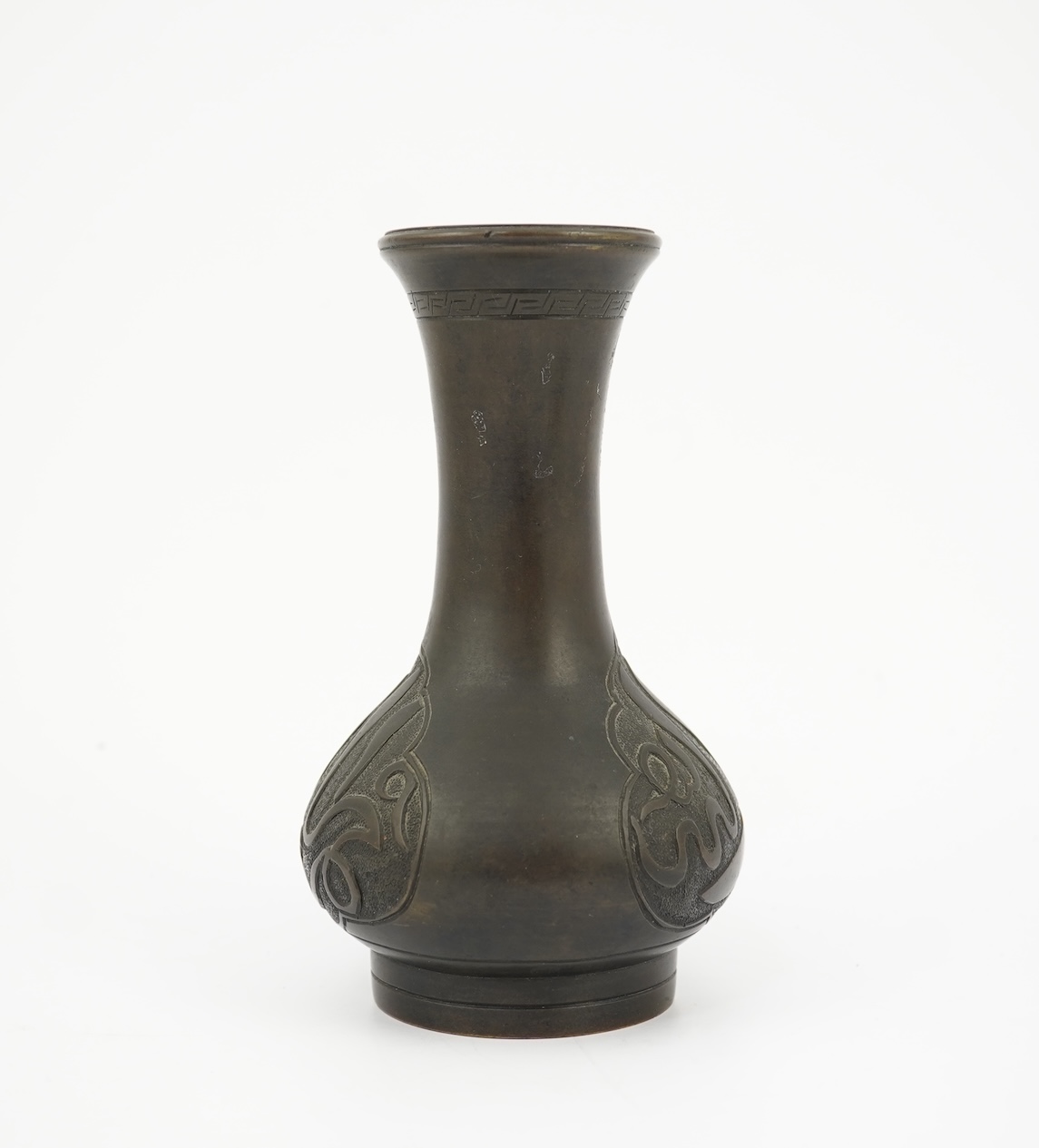 A small Chinese cast bronze bottle vase, made for the Islamic market, 17th century